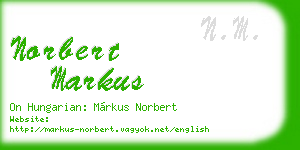 norbert markus business card