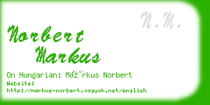 norbert markus business card